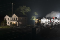 abandoned farm houses in the hudson valley with a smokey freight train