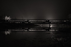 black and white silhouette of a passenger train